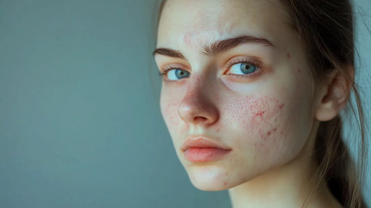 Young woman with skin problems - acne.