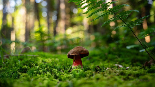 Edible mushroom in the forest.